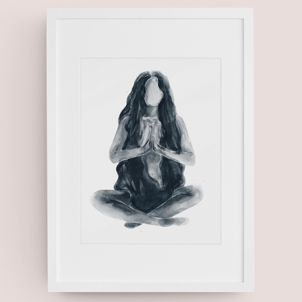 Watercolor Abstract Nude Woman Portrait Print Poster Unframed - Picture 6 of 8